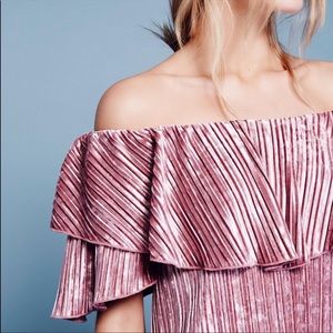 Free People Into The Night Pink Velvet Mini Dress